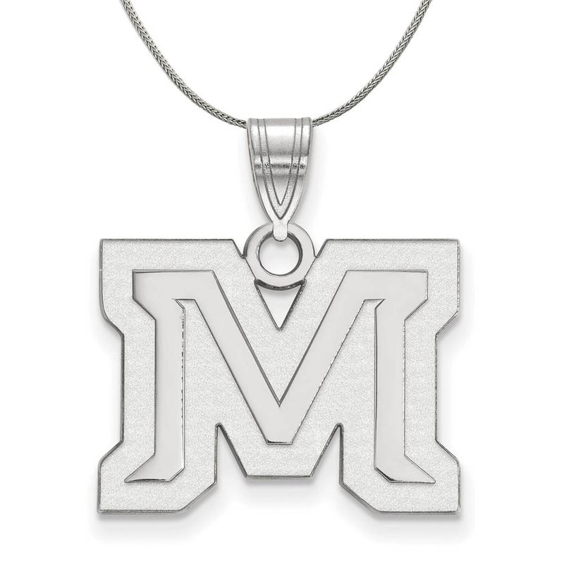 Sterling Silver Montana State Medium Pendant Necklace - 24 Inch